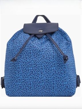 Longchamp Le Pliage Panthere Print Backpack Blue
